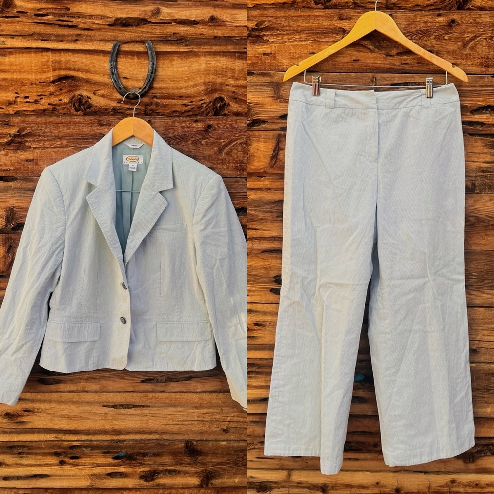 TALBOTS | Striped Blazer & Pant Set 12/10